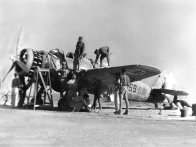 Breda BA.65 engine problem in the desert