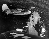 Curtiss SB2C Helldiver hook down to land