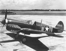 Curtiss P-40 Warhawk single seat interceptor and fighter bomber
