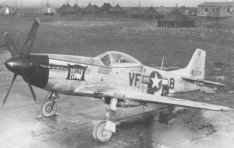 Top gun to the bomber force of the North American P-51D Mustang taking off